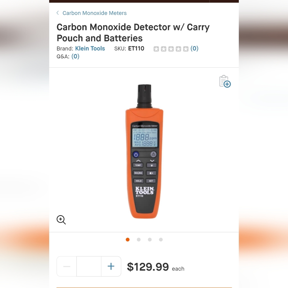 Carbon Monoxide Detector /with carrier and pouch